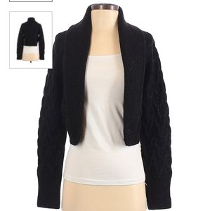 White House Black Market Cable Knit Open Cardigan